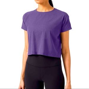 Lululemon cates tee mesh midnight orchard size 4